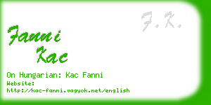 fanni kac business card